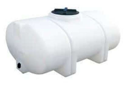 Picture of 335 US Gallons Horizontal Tank. - Optional Steel Band Kit.  2" Outlet INCLUDED. 