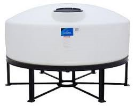 Picture of 800 US Gallons Close Top Cone Bottom Tank, 1.7 sg, White. Steel Stand Included