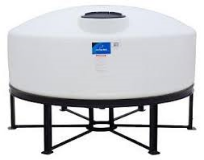 Image de Réservoir Conique Fermé Blanc 1.7 sg incluant son Support en Acier - 800 Gallons US / 3028 Litres