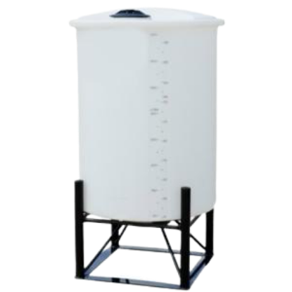 Picture of Close Top Cone Bottom Tank, White 2.0 sg. Steel Stand Included - 250 US Gallons / 946 Liters