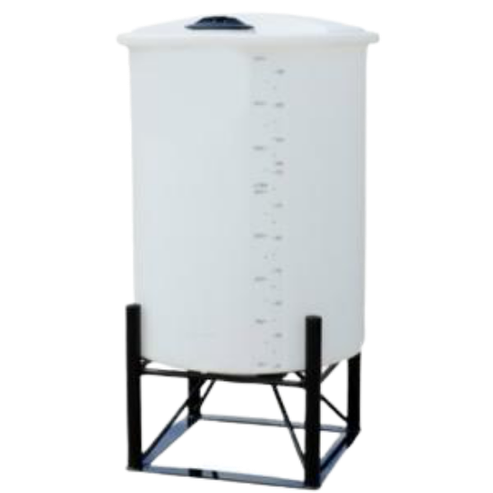 Image de Réservoir Conique Fermé Blanc 2.0 sg incluant son Support en Acier - 250 Gallons US / 946 Litres