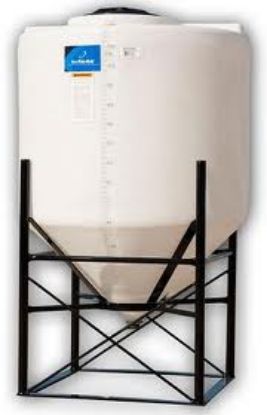 Picture of Close Top Cone Bottom Tank, White 2.0 sg. Steel Stand Included - 500 US Gallons / 1893 Liters