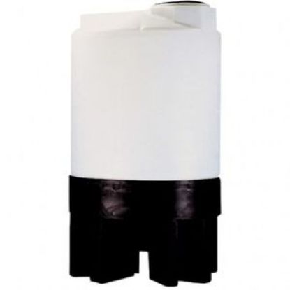 Picture of 500 US Gallons Close Top Cone Bottom Tank, 1.5 sg, White. Polyethylene Stand Included