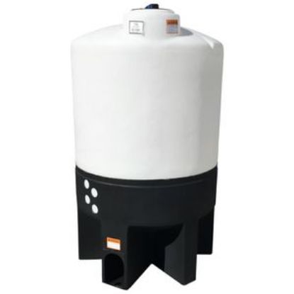 Image de Réservoir Conique Fermé Blanc 1.5 sg incluant son Support en Polyéthylène - 310 Gallons US / 1173 Litres