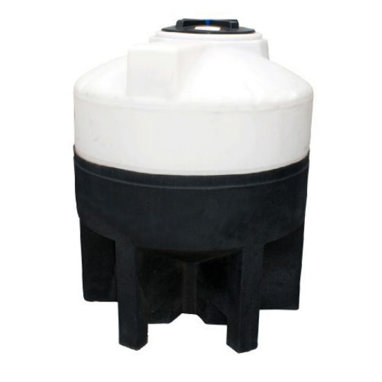 Image de Réservoir Conique Fermé Blanc 1.5 sg incluant son Support en Polyéthylène - 175 Gallons US / 662 Litres