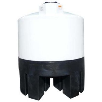 Image de Réservoir Conique Fermé Blanc 1.5 sg incluant son Support en Polyéthylène - 1050 Gallons US / 3975 Litres