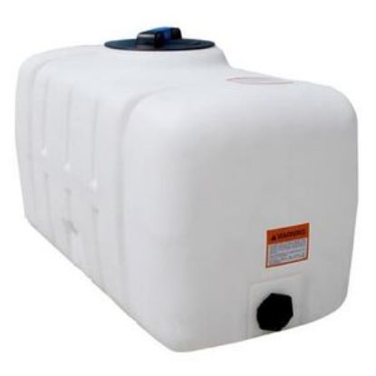 Picture of 150 US Gallons Flat Bottom Rectangular Tank. Optional Steel Band Kit. 1" Outlet INCLUDED.  