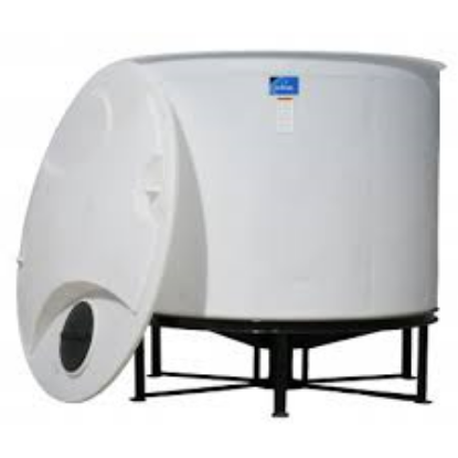 Image de Réservoir Conique Ouvert Blanc 1.7 sg incluant son Support en Acier - 1710 Gallons US / 6473 Litres