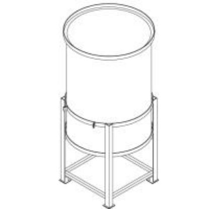 Picture of Open Top Cone Bottom Tank, White 1.5 sg. Steel Stand Included - 300 US Gallons / 1100 Liters