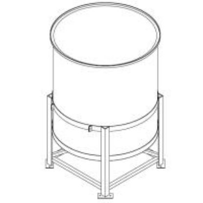 Picture of Open Top Cone Bottom Tank, White 1.5 sg. Steel Stand Included - 1200 US Gallons / 4387 Liters