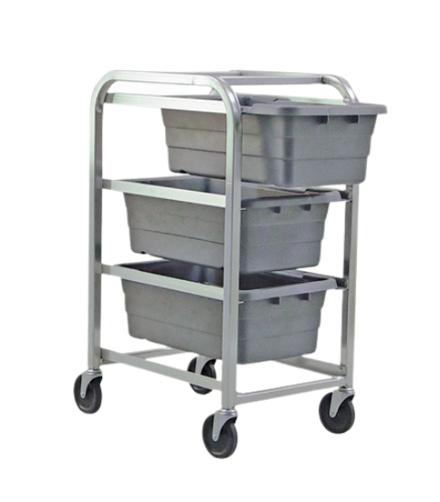 Picture of Aluminum Mobile Rack with 3 Gray CS Tubs 