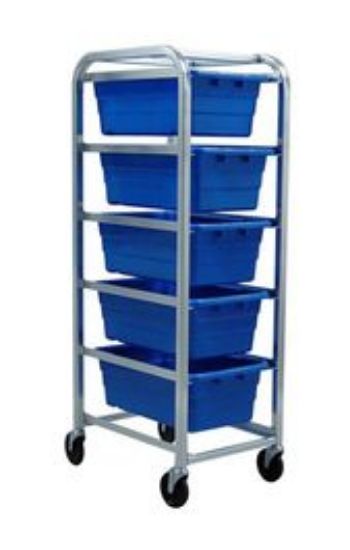 Picture of Aluminum Mobile Rack with 5 Blue CS Tubs