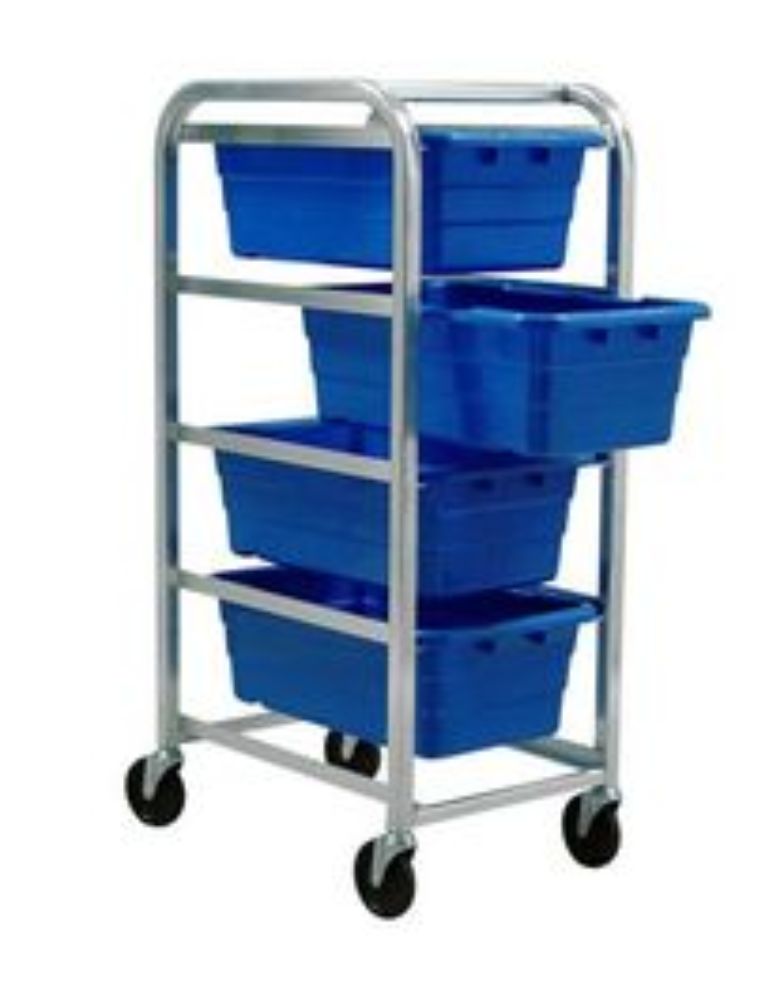 Picture of Aluminum Mobile Rack with 4 Blue CS Tubs