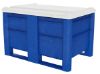 Picture of Solid Straight Walls HD Plastic Pallet Box 32" x 48" x 29" Blue