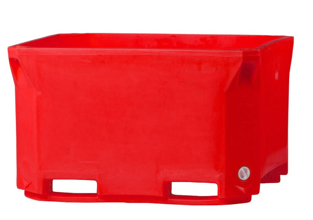 Caisse-Palette Alimentaire Rouge à 3 Murs