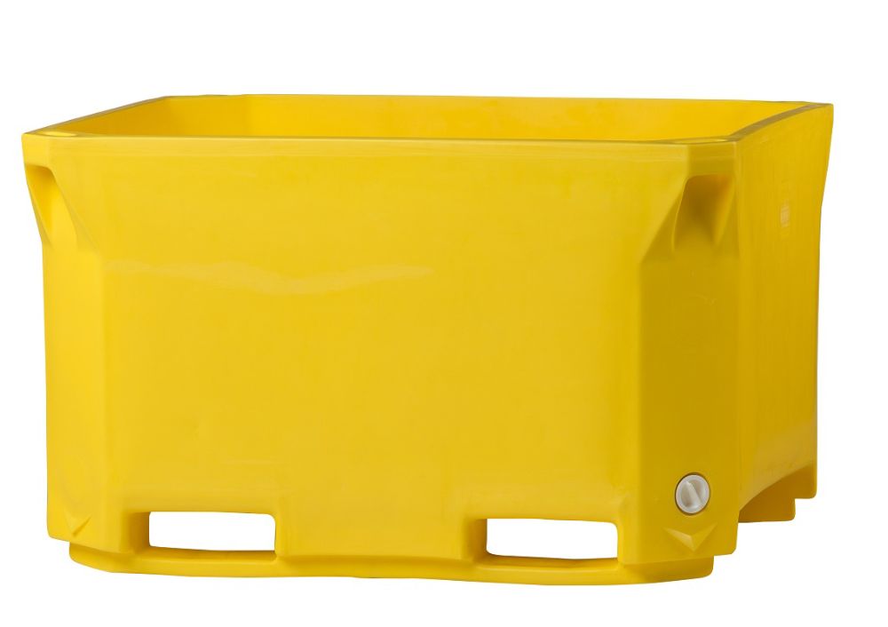 Caisse-Palette Alimentaire Jaune à 3 Murs