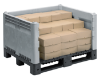 Picture of Foldable Plastic Pallet Boxes, Solid Walls, 40" x 48" x 28", Gray