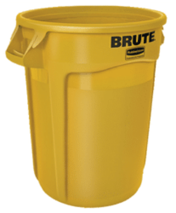 Picture of Round "Brute" Container 55 US Gallons, Yellow