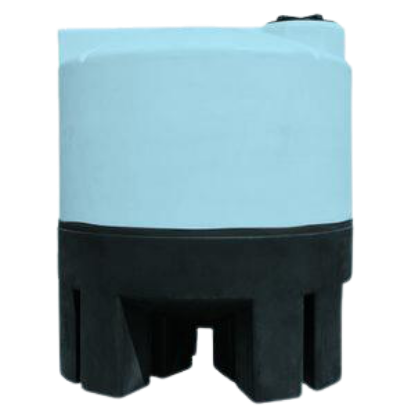 Picture of Close Top Cone Bottom Tank, Blue 1.9 sg. Polyethylene Stand Included - 2500 US Gallons / 9463 Liters