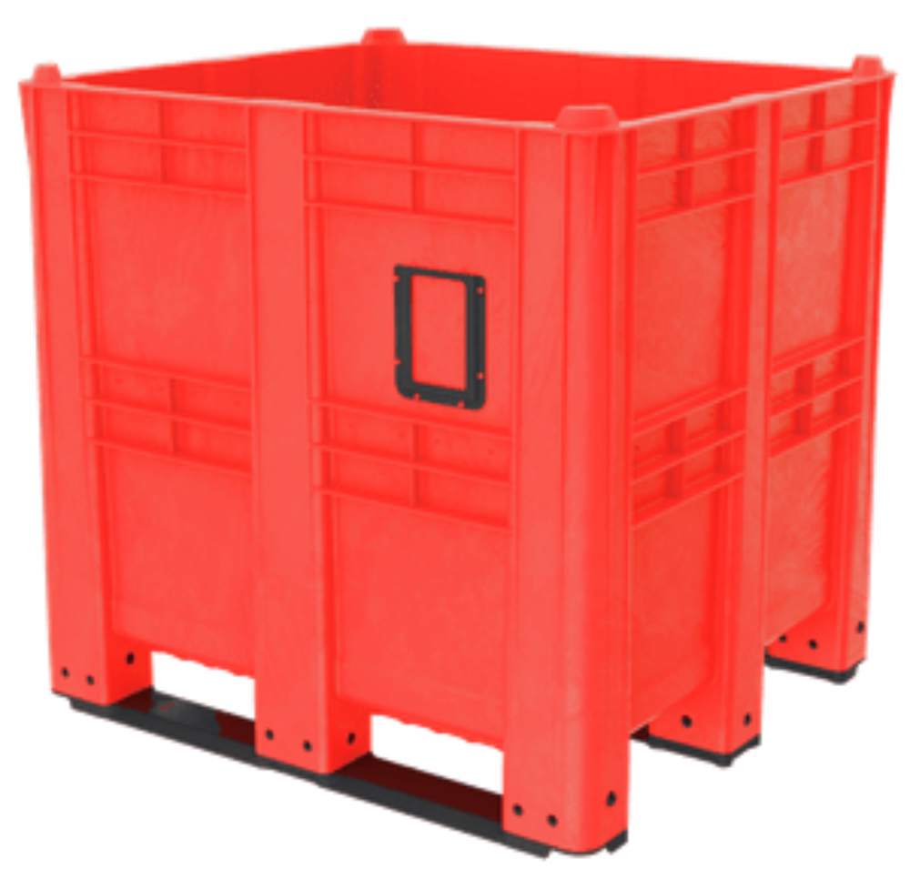 Picture of Plastic Pallet Boxes -Straight Walls 45" x 51" x 49", Red