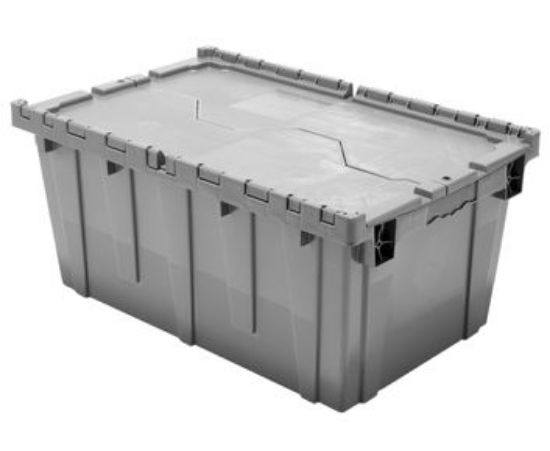 Picture of Attached Lids Container 27" x 17" x 12", Gray