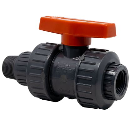 Picture of 3/4" NPT Threaded Fem x Male or Socket Ends Ball valve, PVC, EPDM O-ring