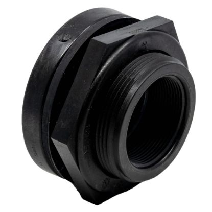 Picture of 2" Fem NPT Thread Bulkhead Fitting. - Polypropylene with EPDM Gasket