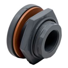 Picture of 1-1/2" PVC Bulkhead Fitting with Viton Gasket
