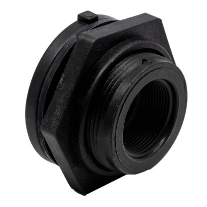 Picture of 1-1/2" Fem NPT Thread Bulkhead Fitting. - Polypropylene with EPDM Gasket