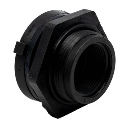 Picture of 1-1/4" Fem NPT Thread Bulkhead Fitting. - Polypropylene with EPDM Gasket