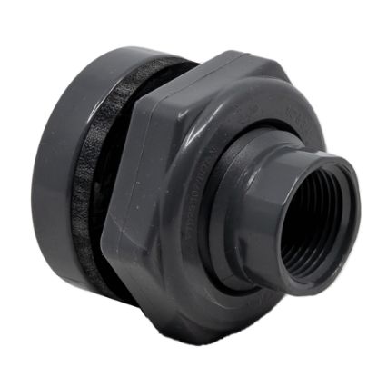 Picture of 3/4" Fem NPT Thread Bulkhead Fitting. - PVC with EPDM Gasket