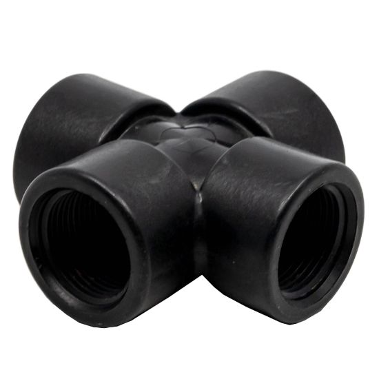 Picture of 1" Cross-Fitting, Reinforced Polypropylene, Female NPT Thread
