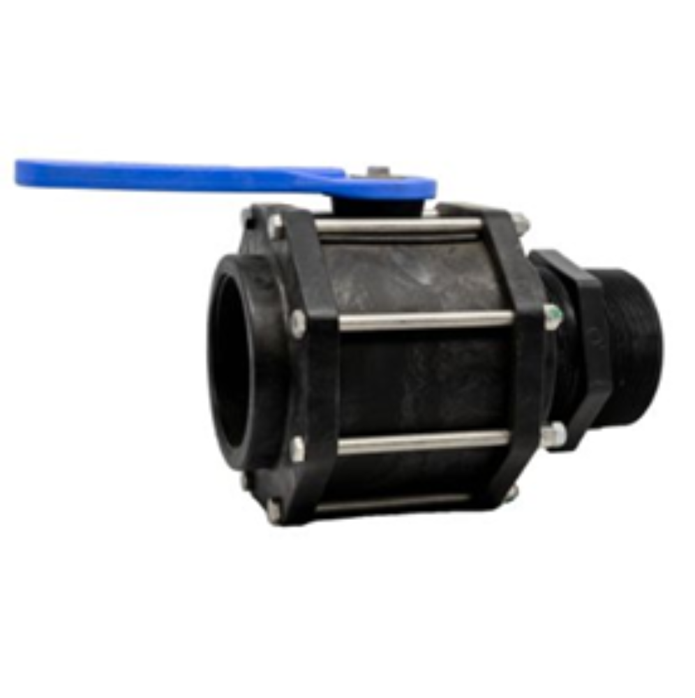 Picture of 4″ Reinforced Polypropylene Ball Valve, Male x Fem NPT Thread, EPDM O-Ring