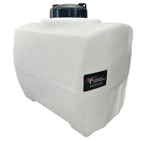 Picture of Rectangular Rounded Bottom Tank, White  1.5 sg - 30 US Gallons / 114 Liters