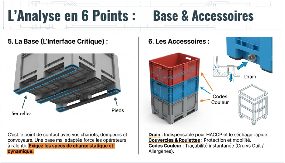 Le type de base et les accessoires pour caisses-palettes